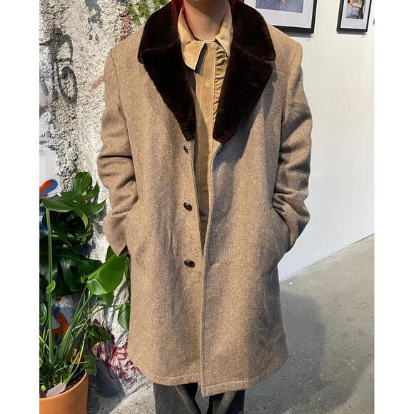 Jackets & Blazers - Shearling Wool Peacoat